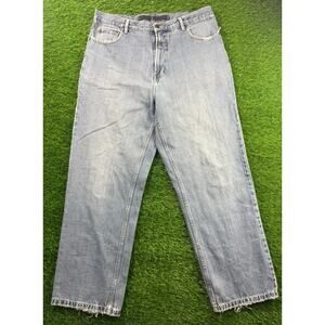 Nautica NS83 J-Class Jeans Men’s 34x30 Relaxed Fit Light Wash Denim Frayed Hem